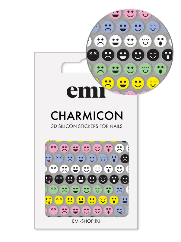 Купить Charmicon 3D Silicone Stickers №197 Цветные смайлы в официальном магазине EMI с доставкой по России